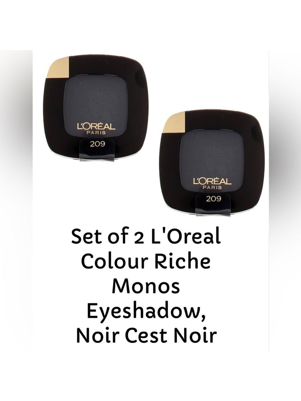 Set of 2 L'Oreal Colour Riche Monos Eyeshadow, Noir Cest Noir